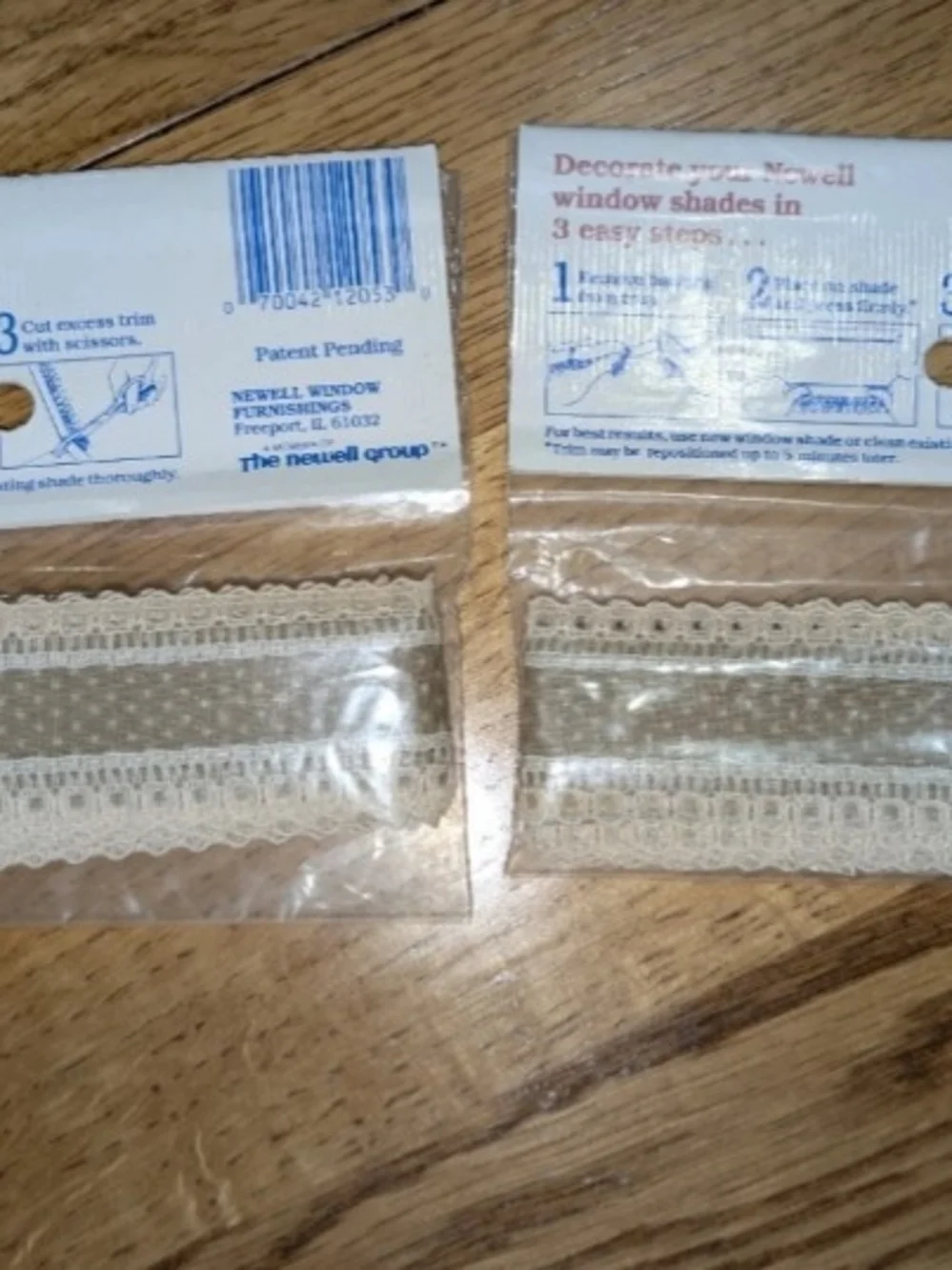 2 Newell Accents On Shades Self Adhesive Window Shade Trim Vtg Tan Nos #12053